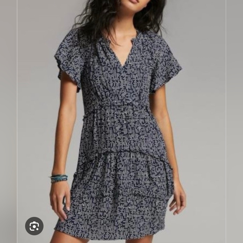 Anthropologie Black and White Polka Dot Dress..size:XS